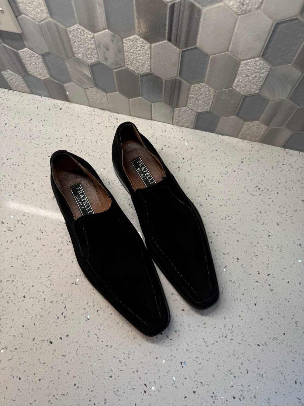 Fratelli Rossetti Black Suede Slip-On Loafers